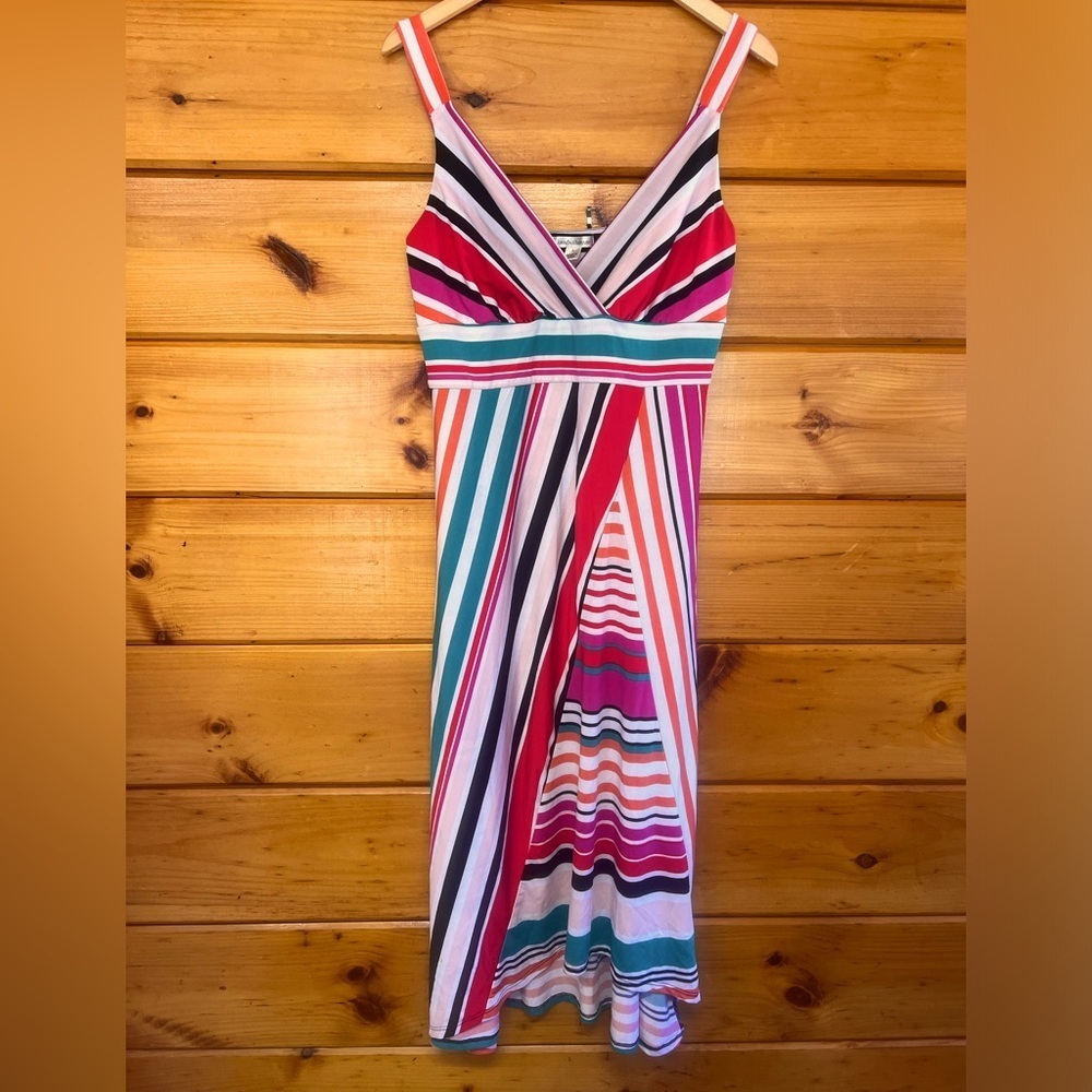 Women's John Paul Richard Sleeveless V Neck  Multicolor SunDress Size L